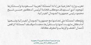 مؤكدة رفضها الإرهاب.. المملكة تدين الهجوم على الرئيس الصومالي - ايجي سبورت