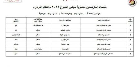 ننشر أسماء 7 مترشحين لانتخابات مجلس الشيوخ عن محافظة شمال سيناء - ايجي سبورت