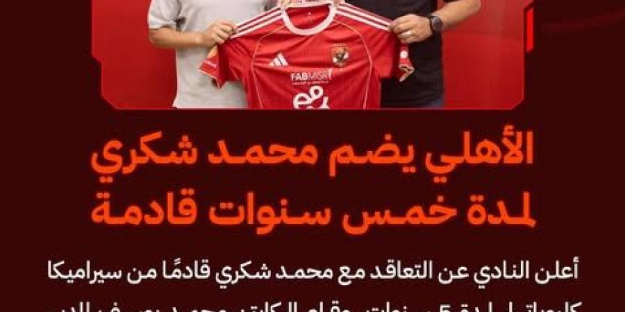 الأهلي يعلن تعاقده مع محمد شكري لمدة خمس سنوات قادمة - ايجي سبورت