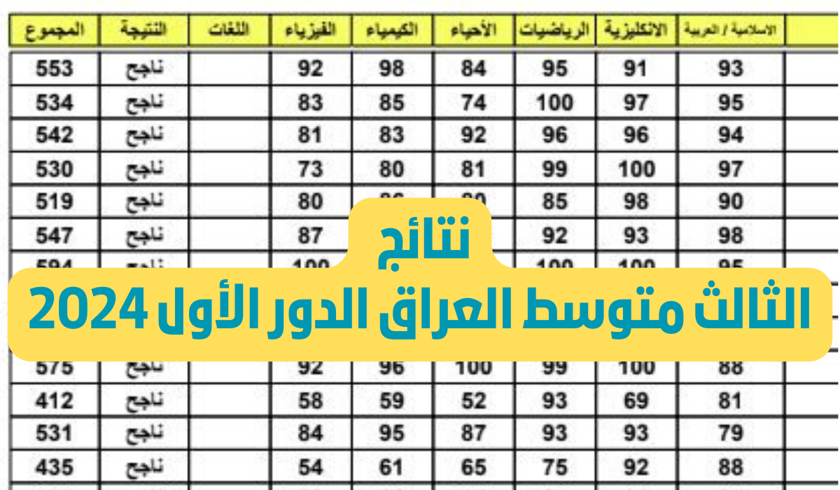 عاجل .. “أعرف النتيجة الأن” لينك الاستعلام عن نتائج الثالث المتوسط 2024 للدور الثالث في العراق